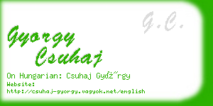 gyorgy csuhaj business card